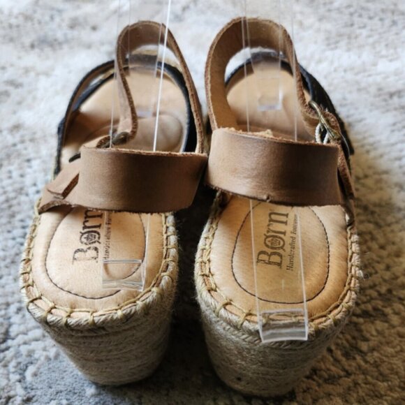 Brand New Women's Leather and Denim Platform Espadrilles - Picture 2 of 7